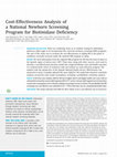 Research paper thumbnail of Cost-Effectiveness Analysis of a National Newborn Screening Program for Biotinidase Deficiency