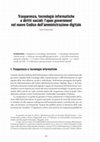 Research paper thumbnail of Trasparenza, tecnologie informatiche e diritti sociali: l’open government nel nuovo Codice dell’amministrazione digitale