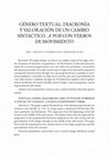 Research paper thumbnail of [2017b] Género textual, diacronía y valoración de un cambio sintáctico. "A por" con verbos de movimiento