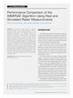 Research paper thumbnail of Performance Comparison of the IMMPDAF Algorithm Using Real and Simulated Radar Measurements