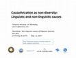 Research paper thumbnail of Causativization as non-­‐diversity: Linguistic and non-­‐linguistic causes