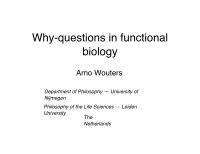 Research paper thumbnail of Why-questions in functional biology