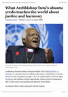 Research paper thumbnail of What Archbishop Tutu's ubuntu credo teaches the world about justice and harmony