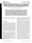 Research paper thumbnail of Effects of Impurity Content on the Sintering Characteristics of Plasma-Sprayed Zirconia