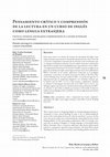 Research paper thumbnail of Fernandez Mayora St Louis 2016 Pensamiento critico y lectura ILE