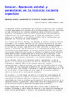 Research paper thumbnail of Dossier núm. 97:  Represión estatal y paraestatal en la historia reciente argentina