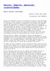 Research paper thumbnail of Dossier núm. 98:  Deporte, educación, corporalidades