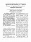 Research paper thumbnail of Design and Development of a Low Cost Circuitry for Appliance Automation in Educational Institutions