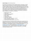 Research paper thumbnail of Call for Papers: War and Imprisonment