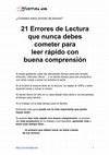 Research paper thumbnail of Errores de Lectura que nunca debes cometer