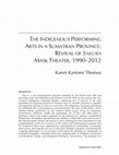 Research paper thumbnail of THE INDIGENOUS PERFORMING ARTS IN A SUMATRAN PROVINCE: REVIVAL OF SAKURA MASK THEATER, 1990–2012