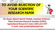 Research paper thumbnail of To avoid rejection of your scientific research paper-Till Plagiarism.pdf