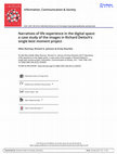 Research paper thumbnail of Narratives of life experience in the digital space: a case study of the images in Richard Deitsch's single best moment project