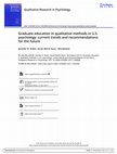 Research paper thumbnail of Graduate education in qualitative methods in U.S. psychology: current trends and recommendations for the future