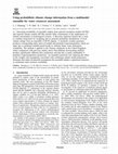 Research paper thumbnail of Using probabilistic climate change information from a multimodel ensemble for water resources assessment