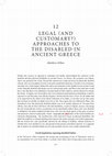 Research paper thumbnail of THE GREEK DISABLED. CHANGES IN HELLENISM? THE CASE OF THE LAWS in Christian, L. (ed.) Disabilities in Antiquity. (Routledge Rewriting Antiquity series), Routledge, London & New York, due Nov. 2015.