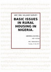 Research paper thumbnail of BASIC ISSUES IN RURAL HOUSING IN NIGERIA