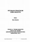 Research paper thumbnail of PETUNJUK PRAKTIKUM KIMIA INDUSTRI