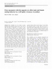 Research paper thumbnail of Prior encounters with the opposite sex affect male and female mating behavior in a wolf spider (Araneae, Lycosidae)