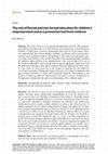 Research paper thumbnail of The role of formal and non-formal education for children's empowerment and as a prevention tool from violence