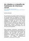 Research paper thumbnail of As cidades e o desafio da habitação de interesse social.docx