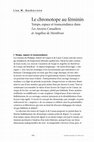 Research paper thumbnail of Le Chronotope au féminin: Temps, espace, et transcendance dans Les Anciens Canadiens et Angéline de Montbrun