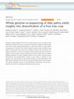 Research paper thumbnail of Whole genome re-sequencing of date palms yields insights into diversification of a fruit tree crop