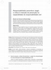 Research paper thumbnail of Responsabilidade preventiva: elogio e crítica à inserção da prevenção na espacialidade da responsabilidade civil