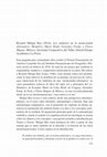 Research paper thumbnail of Reseña: Carlos Ordóñez, "Ricardo Melgar Bao (2014). Los símbolos de la modernidad
alternativa: Montalvo, Martí, Rodó, González Prada, y Flores Magón. México, Sociedad Cooperativa del Taller Abierto/Grupo Académico La Feria."