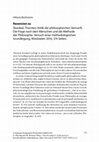 Research paper thumbnail of Rezension zu Thorsten Streubel "Kritik der philosophischen Vernunft: Die Frage nach dem Menschen und die Methode der Philosophie",