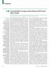 Research paper thumbnail of Universal health coverage, priority setting, and the human right to health