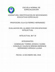 Research paper thumbnail of EVALUACION DE ALUMNOS CON DISCAPACIDAD INTELECTUAL.pdf