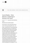 Research paper thumbnail of Necsus review: Social Media – New Masses / Updating to Remain the Same