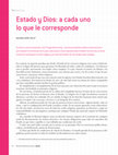 Research paper thumbnail of Estado y Dios: a cada uno lo que le corresponde