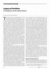 Research paper thumbnail of NATION-MAKING IN PARTITIONED INDIA Legacy of Partition Foundations of the Indian Nation