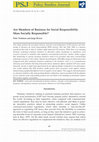 Research paper thumbnail of Are Members of Business for Social Responsibility More Socially Responsible? 1