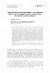 Research paper thumbnail of Institutional Pressures and Voluntary Environmental Behavior in Developing Countries: Evidence From the Costa Rican Hotel Industry