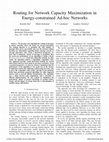 Research paper thumbnail of Routing for network capacity maximization in energy-constrained ad-hoc networks