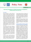 Research paper thumbnail of Improving Transparency in Public Procurement in Bangladesh: Interplay between PPA and RTI Act