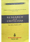 Research paper thumbnail of RESEARCH & CRITICISM, NEW SERIES, VOLUME 6