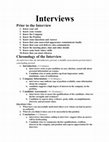 Research paper thumbnail of Interviews Prior to the Interview