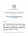 Research paper thumbnail of Pharmaceutical Royalty Licensing Transaction Impacts on Shareholder Wealth: An Event Study