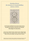 Research paper thumbnail of Convegno "Giordano Bruno, De immenso et innumerabilibus. Letture critiche". Barcellona, 19-20 Aprile 2018.