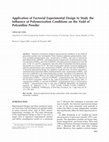 Research paper thumbnail of Application of factorial experimental design to study the influence of polymerization conditions on the yield of polyaniline powder