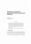 Research paper thumbnail of Persitence Reconsidered