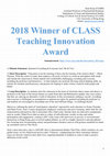 Research paper thumbnail of Teaching Portfolio & 2018 Winner of Teaching Innovation Award