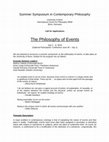 Research paper thumbnail of CFA - The Philosophy of Events - Bonn Summer Symposium 2018