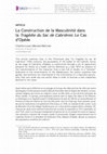 Research paper thumbnail of La Construction de la Masculinité dans la Tragédie du Sac de Cabrières: Le Cas d'Opède