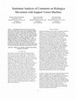 Research paper thumbnail of Sentiment Analysis of Comments on Rohingya Movement with Support Vector Machine