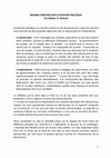 Research paper thumbnail of REGARD CHRETIEN SUR LE POUVOIR POLITIQUE